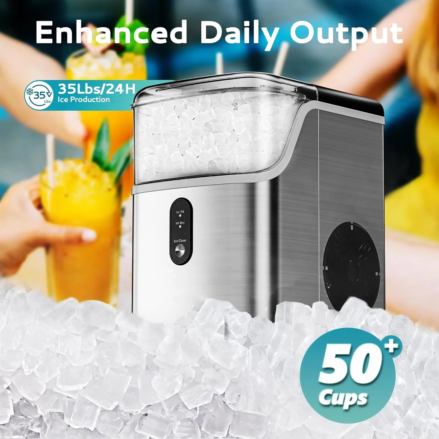 Nugget Ice Makers Countertop with 35lbs/24H