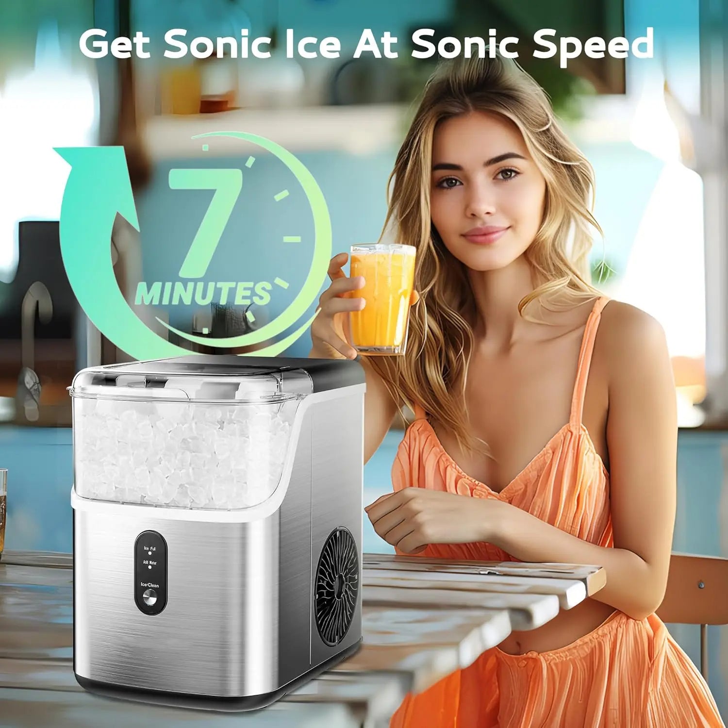 Nugget Ice Makers Countertop with 35lbs/24H